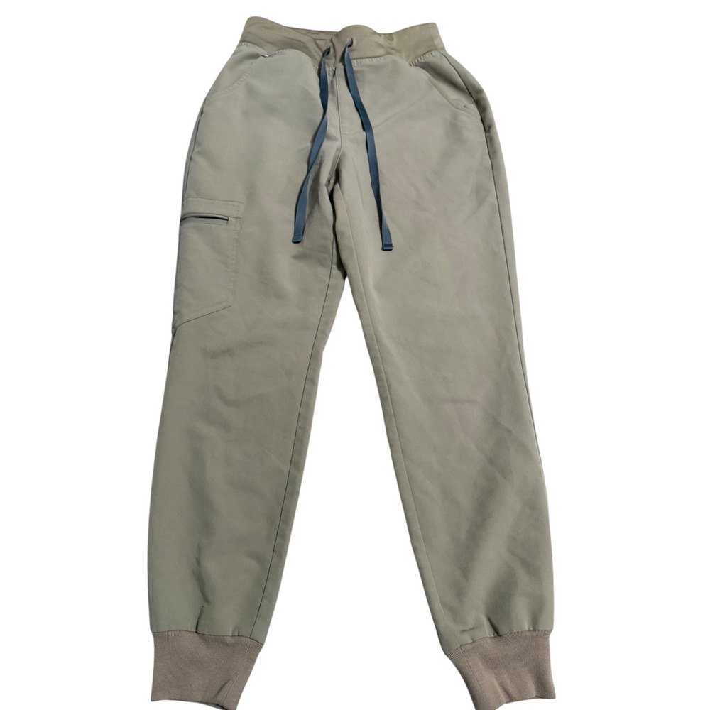FIGS HW Zamora High Fionx Scrub Jogger Pants Tan Khaki XS Petite W22SW2012P